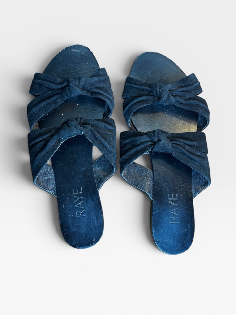 RAYE Black Suede Knot Slide Mules Size 9.5